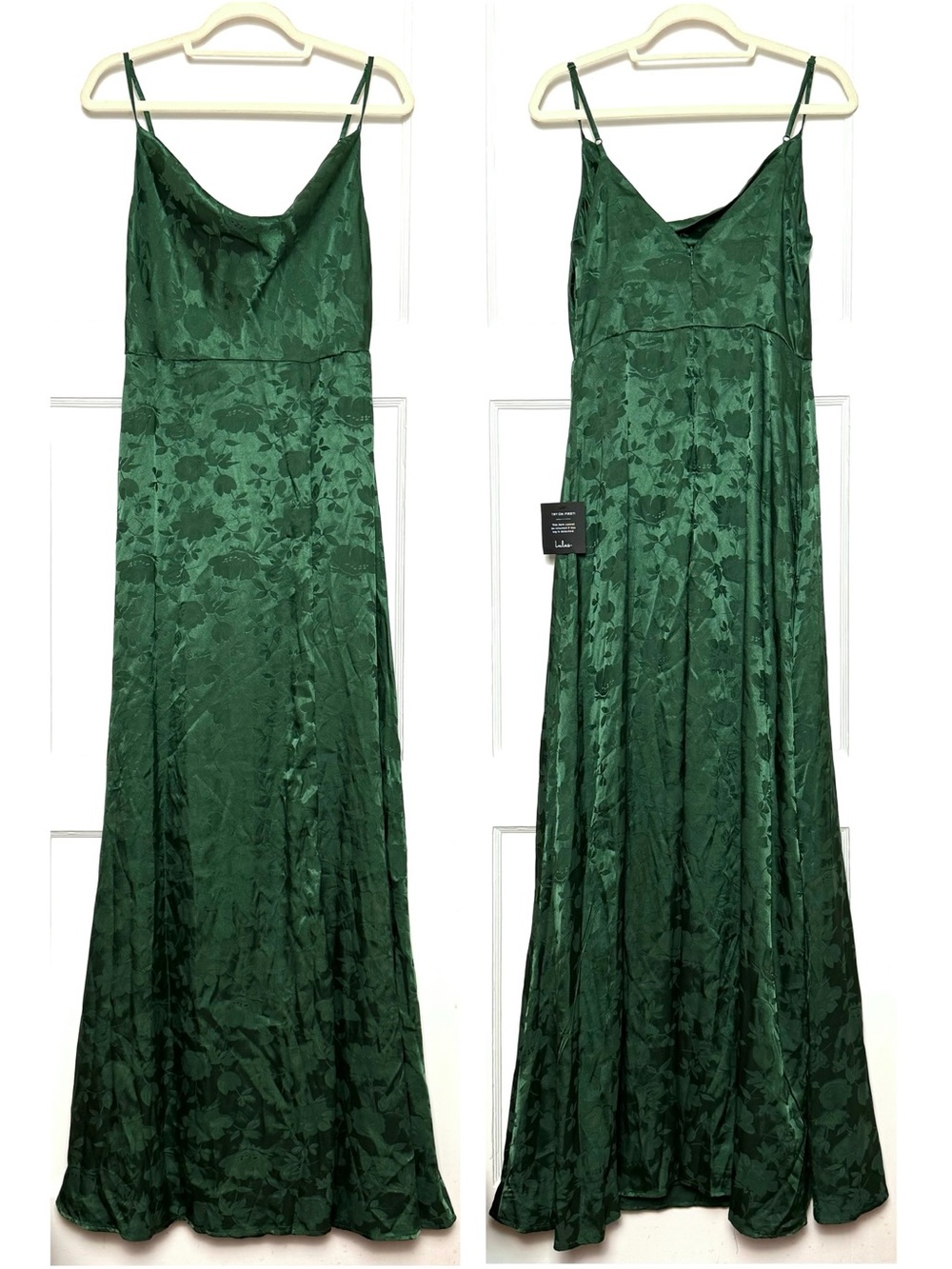 LULUS Floral Satin Sleeveless Soft Girl Fairycore Wedding Guest Formal Gown M - Picture 7 of 11
